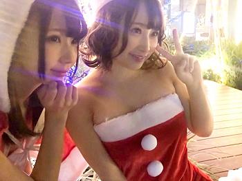 [素人]〖ナンパ〗『あぁッ、ヤバい…♥』コスプレ美少女を聖夜にGET！女子アナ似のキャンギャルを突きまくりの悶絶Fuck