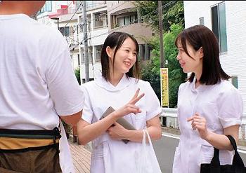 [エロ動画]【素人×ナンパ】街行く可愛い看護師さん2人をガチナンパして交渉しました！